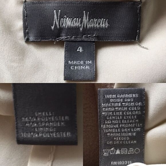 Neiman Marcus Cream Textured Cold Shoulder A-line Dress 4 - Picture 6 of 6